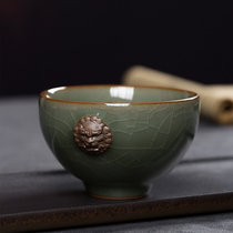 Empty Mountain New Rain Gongfu Tea Cup Masters Cup Single-cup Individual Special Ceramic Pint Cup High-end Handmade Ice Cracked Tea Bowl