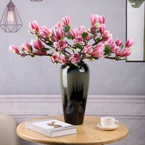 High-end feel Chinese magnolia flower simulation flower living room decoration fake flower dried flower decoration table flower arrangement flower set
