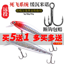 Far-pitched silver scalpel blade Slow Down Road Submissive water Mino Dead Fly Freshwater Sea Fishing Teething bass Fish Mandarin Fish Mini