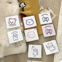 Mini foldable bear pattern portable cosmetic mirror Korean version s simple portable cute cartoon square mirror children