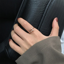 s925 Silver opened nail ring girls tide rose gold fashion index fingers personality network red niche design