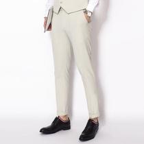 Kawasawa Apricots Color Slim Fit Pants Mens Summer Brief Workout Small Leggings Pants Korean Version Micro-Slings Youth Curbside Pants