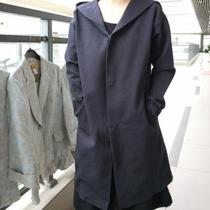 Uilmu Big Code Womens Dress Minimalist Pure Color Medium Long Section Hat Windsuit Woman Fashion Casual Jacket Woman