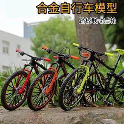 Simulated downhill mountain bike road bicycle toy alloy soft tail mini bicycle creative model ornament collection