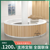 Hall Consultation Service Desk Round Mall Reception Desk Work Bar Baking Lacquer Creative Profiled Large Foreground Set Up