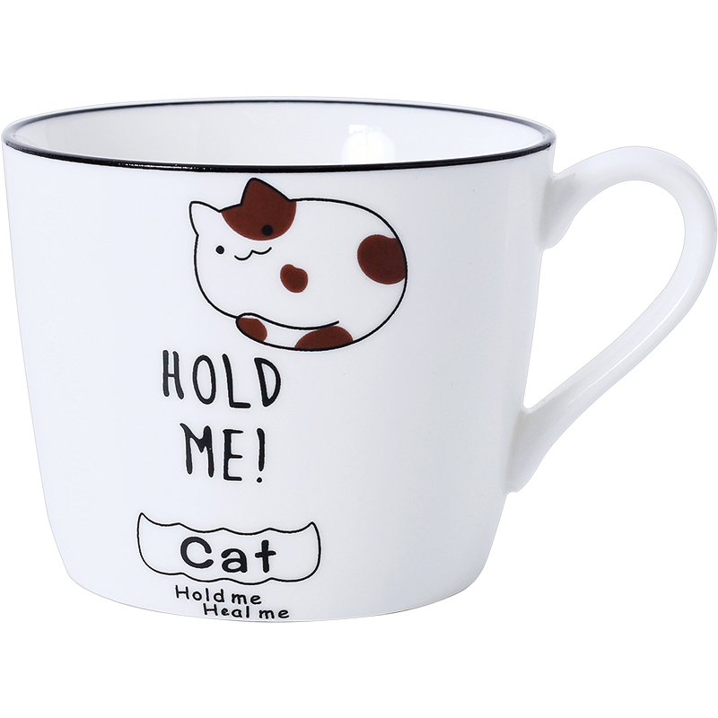 Four loading ceramic breakfast cup cartoon milk cup household individuality creative trend couples Nordic ins lovely cup