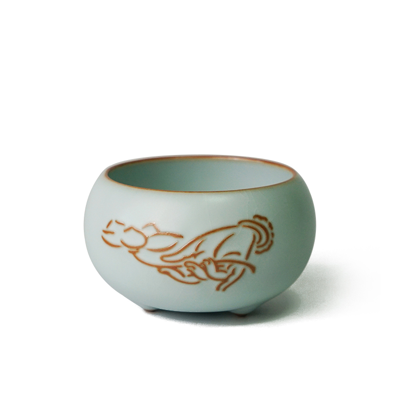 Green has already ru up market metrix cups sliced open can raise jingdezhen porcelain tea tea tea cups ceramic bowl celadon