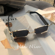 Retro Tide Card Net Red Small Frame Male to blame for sunglasses Hip Hop Square Small Face Sunglasses Female anti-UV wave