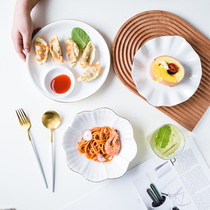 Nordic Cutlery Phnom Penh Dish Ceramic Irregular Fruit Dish Deep Pan Creative Nets Red Home Cutlery European Style Little Extravaganza