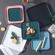 Nordic Mesh Red Cutlery Creative Matt Western Dining Trays Pizzeria Trays Steak Pan Packed Dishes Flat Pan Home