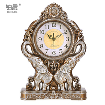 Platinum morning European creative clock living room bedroom clock fashion mute bedroom table clock ornaments household quartz clock