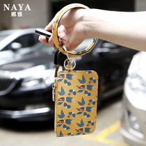 Keyring Ring wearing wrist Summer Plant Pineapple PU Sports Bracelet 2022 Mesh Red Card Bag Zero Wallet Key Buckle