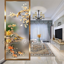 Living room home improvement art glass screen partition wall Translucent decoration Living room entrance custom simple and modern