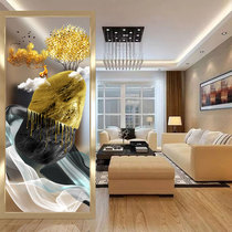 Custom European art glass partition wall Simple modern home decoration living room double-sided screen frosted light transmission process