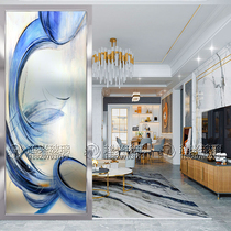 Custom art entrance background screen partition wall moving door and window glass Light luxury modern simple living room frosted light transmission