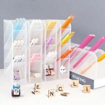 Student oblique plug-in pen holder Solid color storage box Nordic style transparent matte creative simple pen holder makeup brush bucket