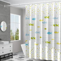 Bathroom waterproof curtain bathroom hanging curtain bathroom mildew-proof shower curtain set free perforated partition curtain cartoon curtain