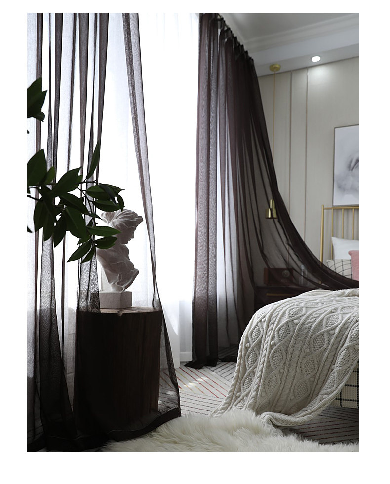 薄纱白纱窗帘窗纱纱帘阳台遮光白沙白色布网红透明透光装饰网红款