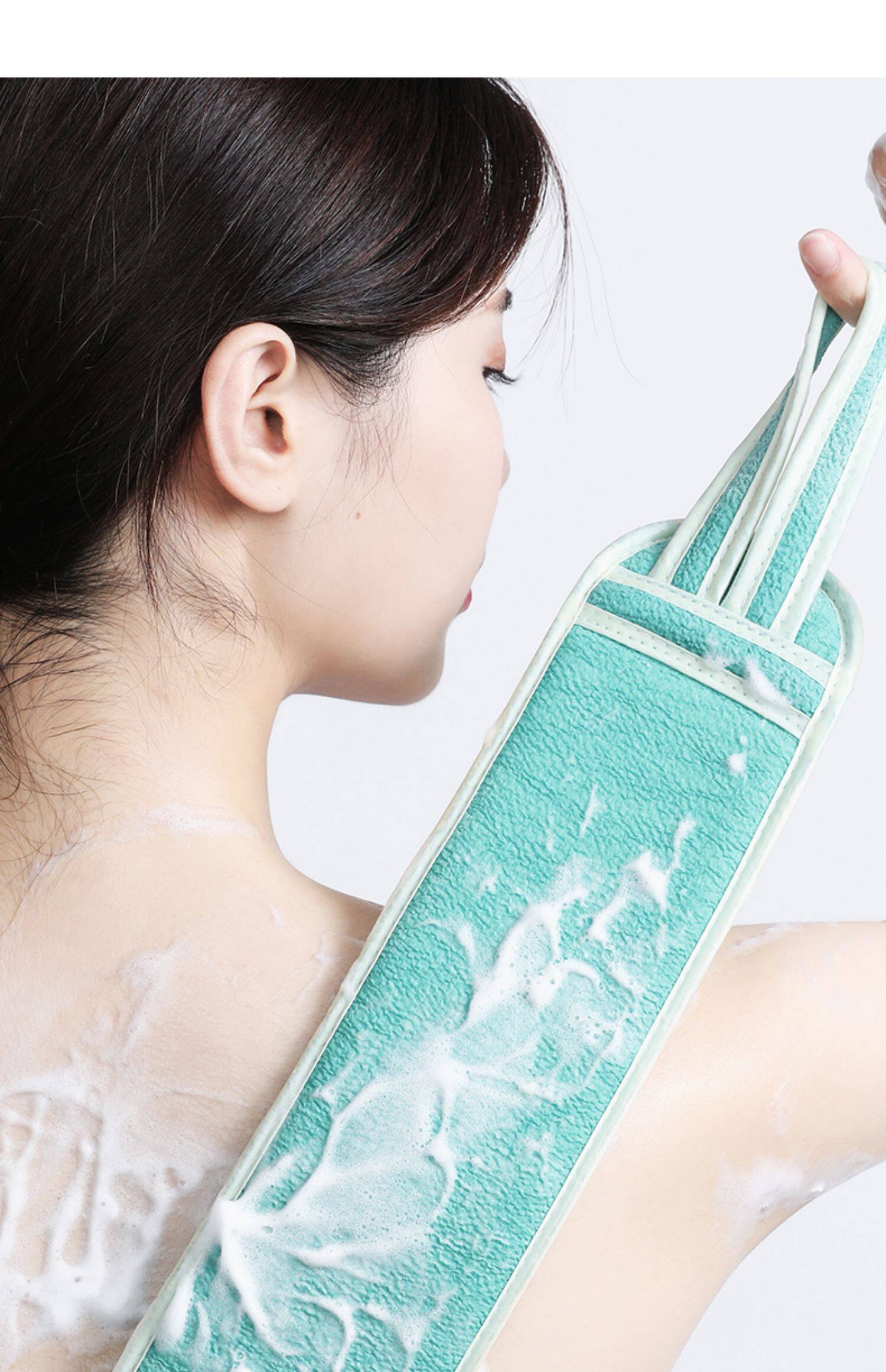 妙倩!长条拉背搓澡洗澡巾套装