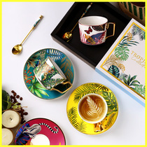 DIY custom coffee cup European ins small luxury cup and saucer set Exquisite afternoon tea teacup Home ceramic cup