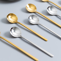 Stainless steel coffee mixing spoon creative long handle European rose gold dessert Korean cute honey small spoon net red