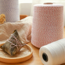 A rope of a cotton line for a sausage cotton line tied with white rope rope