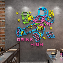 Creative Astronaut Materia Acrylic Wall Patch Barbecue Shop Bar Nightclub Hotel Astronaut Themed Wall Decoration Painting