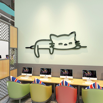 Simple kitten wall stickers pattern pet shop window stickers door stickers waterproof glass stickers room decoration wall stickers cute cat