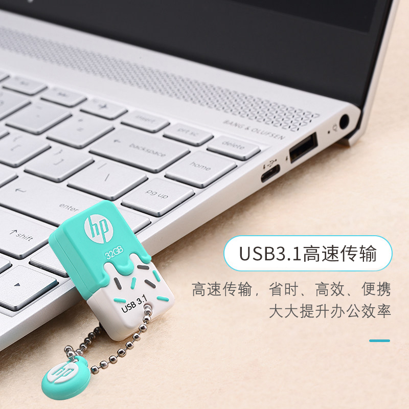 hp u disk 32g genuine high speed usb3.1 usb flash drive ice disk cute couple cartoon personality creative gift∪ disk boys and girls student car dual-use mini mobile 32gu disk
