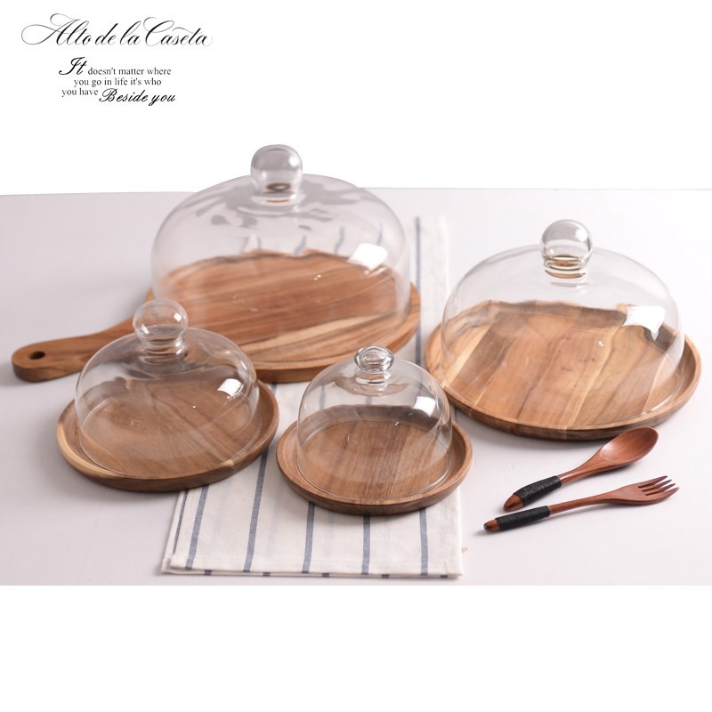 Phi SaMu tray inch round afternoon tea heart frame plate with real wood the glass new ceramic cake tray