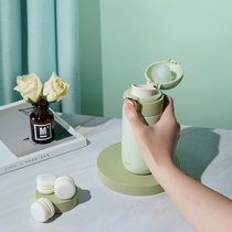 justlife simple literary thermos cup direct drink food grade 304 portable bomb cover male and female office lovers