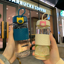 Cup fresh forest simple heat-resistant transparent glass drinking cup for womens household convenient girl heart high face value cute