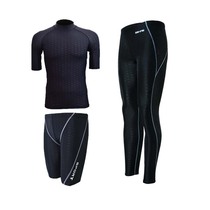 Banfi quick-dried imitation shark skin long sleeve long pants men sunscreen diving swimsuit short sleeves boxers soak hot spring surf