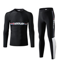 Mens swimsuit womens wetsuit tops long pants split snorkeling swimwear quick-drying jellyfish jacket surf suit set