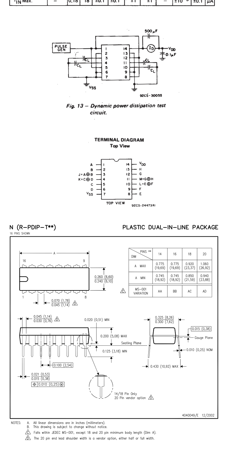 原装正品 直插 cd4030be dip-14 2输入四异或门 逻辑门芯片