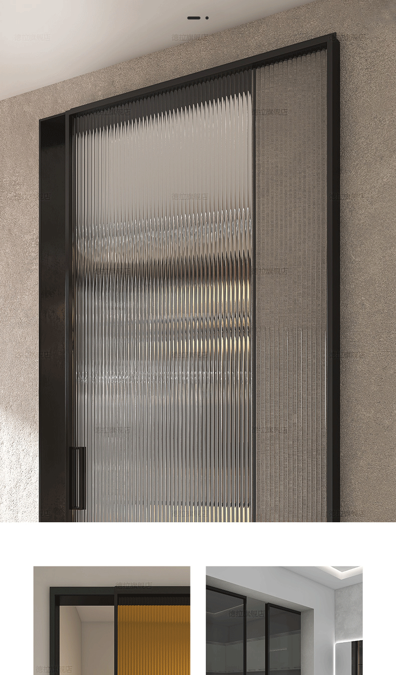 极窄边框无上轨幽灵门厨房门推拉门卫生间浴室玻璃门网红移门