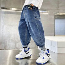 Boys' Harlan Jeans Autumn Children's Autumn Loose Radish Wide Leg Pants 2022 New Pants Spring Autumn Fashion