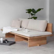 Nordic Solid Wood Cloth Art Trio Day Style Sofa Chair American Countryside Folk Juku Casual Single Double Combined Chair