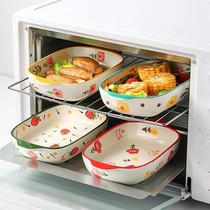 Double ear ceramic Home Barbecue Dish Cheese stuffy dish Dish Dish Dish with microwave oven Oven Bowl Air Pan special ZUM