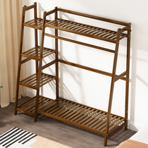 Hanger Floor-to-ceiling bedroom small household simple Nordic art Wooden solid wood coat rack rental room with light luxury