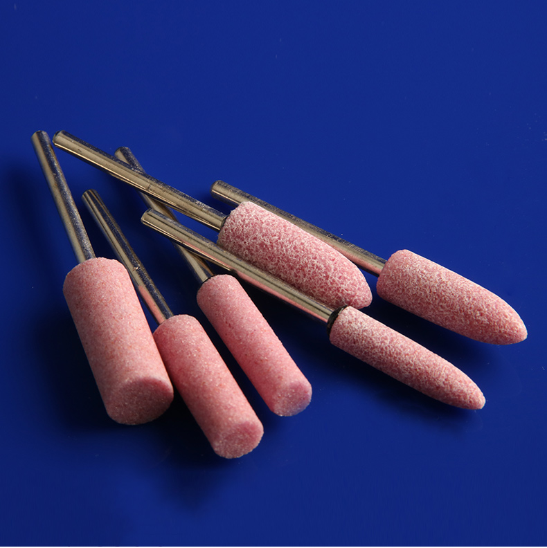 加长火石仔红刚玉砂轮磨头3mm柄加长型砂轮金属打磨抛光小电磨用