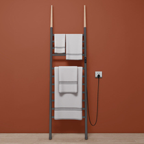 Rainy season towel drying artifact bathroom intelligent floor-to-ceiling electric heating towel rack home toilet without punching
