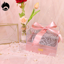 Bridesmaid companion gift transparent acrylic gift box birthday gift box empty box girl heart gift box ins style net red