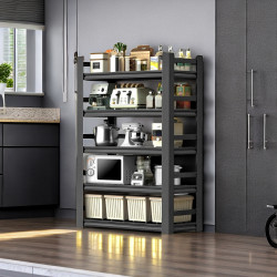 Kitchen rack floor-standing multi-layer microwave storage household multi-function oven storage container pot iron shelf