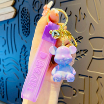 Net Red Cute Little Bear Couple Key Buckle Woman Delicate Bag Pendant Men Personality Creative Car Key Chain Hanging Accessories