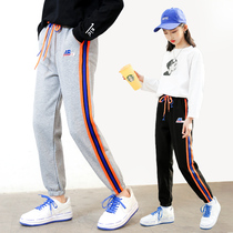 Girls sweatpants spring childrens pants Korean version of the foreign fashionable middle school children spring and autumn casual internet red girl pants