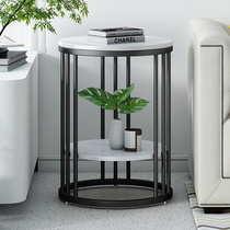 Light luxury sofa side few modern simple bedside table side cabinet table Marble rock board small coffee table corner few minimalist balcony
