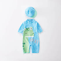 Boy swimsuit cute baby conjoined boy baby sunscreen Korean swimsuit children children swimming trunks set