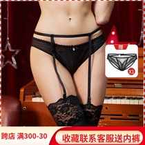 European and American sexy black hanging socks with thigh socks suit Spice Harnesses Women Seductive Harness Socks Clips Silk Socks Non-slip Black