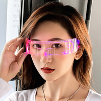 Bounce glasses cyberpunk luminous future technology vibrato led bar props sci-fi tide equipment flash